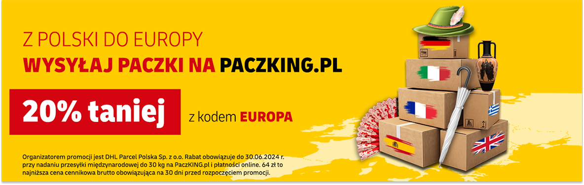 Z Polski do Europy. Wysyłaj paczki na paczking.pl. 20% taniej z kodem EUROPA.
